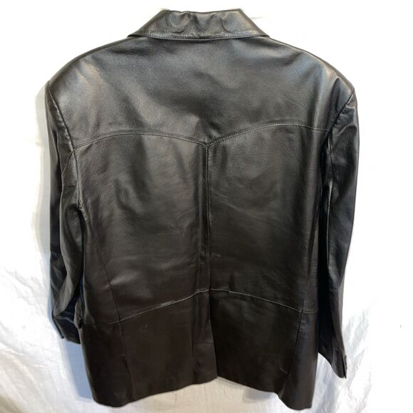 Circle S Men’s Leather Jacket Size 46L Large Black Leather Going Out Party - Picture 8 of 12